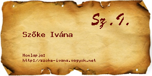 Szőke Ivána névjegykártya